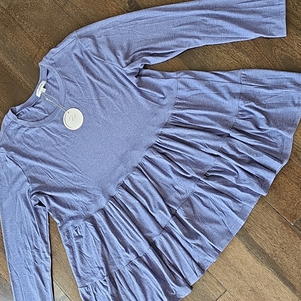 Urban Fem Plus Size Women's Long Sleeve Ruffle Babydoll Knit Blouse 22/24 NWT - Picture 3 of 7